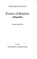 Cover of Poetics of Relation